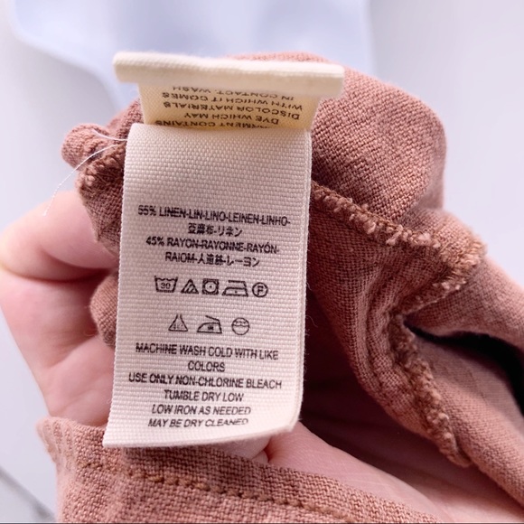 Free People Rust Colored Linen Jacket Size Small - Picture 6 of 7